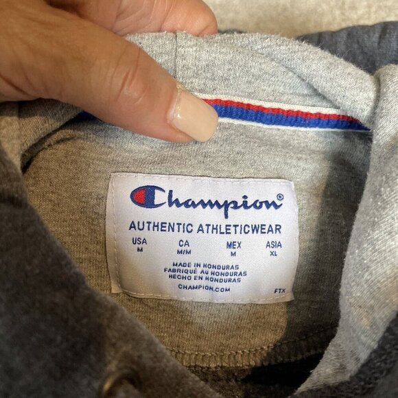 Champion Men's Powerblend Hoodie Sweatshirt Size M Fleece Graphic Logo Pullover - Picture 9 of 11